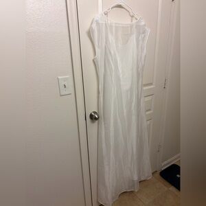 White Silk Slip Dress and Overlay